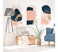 Ambiance Sticker Non-Woven Wallpaper Pre-Pasted Giant Frescoes - Sheets Abstract Pink and Blue Self Adhesive 60 x 90 cm