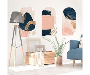 Ambiance Sticker Non-Woven Wallpaper Pre-Pasted Giant Frescoes - Sheets Abstract Pink and Blue Self Adhesive 60 x 90 cm