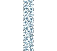 Ambiance Sticker Non-Woven Wallpaper Pre-Pasted Roll Blue Summer Flowers Decorative Adhesive - 1 Roll H300 x W60 cm