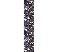 Ambiance Sticker Non-Woven Wallpaper Pre-Pasted Roll White and Orange Flowers Decorative Adhesive - 1 Roll Height 300 x Length 60 cm