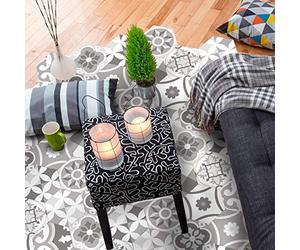 Ambiance Sticker Peel and Stick Decorative Hexagon Adamo Floor Tile, DIY Home Decor, Peel and Stick Removable Stickers, Waterproof Non-Skid Sticker - H40 x L90 cm - 10 Stickers of 20 x 18 cm