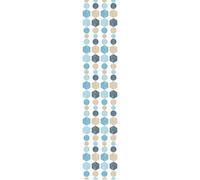 Ambiance Sticker Pre-Pasted Non-Woven Wallpaper Roll Bohemian Ethnic Blue Decorative Adhesive - 1 Roll H300 x W60 cm
