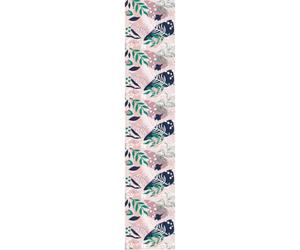 Ambiance Sticker Pre-Pasted Non-Woven Wallpaper roll Tropical Pink and Navy Blue Decorative Adhesive - 1 roll of 300 x 60 cm