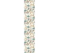 Ambiance Sticker Pre-Pasted Non-Woven Wallpaper Roll Vintage Blue Flowers Decorative Adhesive - 1 Roll H300 x W60 cm