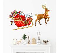 Ambiance Sticker Santa on Sleigh Wall Sticker Self Adhesive 30 x 60 cm