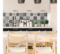 Ambiance Sticker Self-Adhesive Decorative Wall Decal Cement Tile for Bathroom and Kitchen Amaliáda - Pack of 9 Stickers of 10 x 10 cm