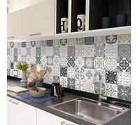 Ambiance Sticker Self-Adhesive Decorative Wall Decal Cement Tile for Bathroom and Kitchen Angelina - Pack of 24 Stickers of 20 x 20 cm