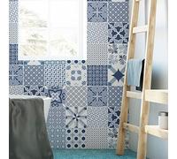 Ambiance Sticker Self-Adhesive Decorative Wall Decal Cement Tile for Bathroom and Kitchen Arctique - Pack of 9 Stickers of 10 x 10 cm