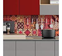 Ambiance Sticker Self-Adhesive Decorative Wall Decal Cement Tile for Bathroom and Kitchen Eraldo - Pack of 24 Stickers of 15 x 15 cm