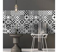 Ambiance Sticker Self-Adhesive Decorative Wall Decal Cement Tile for Bathroom and Kitchen Glasgow - Pack of 9 Stickers of 10 x 10 cm