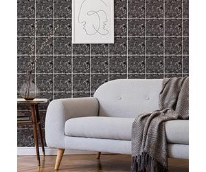 Ambiance Sticker Self-Adhesive Decorative Wall Decal Cement Tile for Bathroom and Kitchen Guilina- Pack of 30 Stickers of 10 x 10 cm
