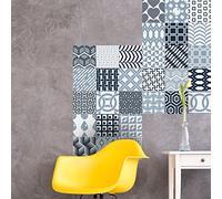 Ambiance Sticker Self-Adhesive Decorative Wall Decal Cement Tile for Bathroom and Kitchen Helsingborg - Pack of 9 Stickers of 15 x15 cm