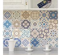 Ambiance Sticker Self-Adhesive Decorative Wall Decal Cement Tile for Bathroom and Kitchen Honduras - Pack of 9 Stickers of 20 x 20 cm