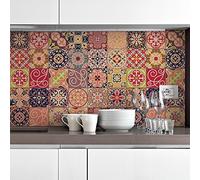 Ambiance Sticker Self-Adhesive Decorative Wall Decal Cement Tile for Bathroom and Kitchen La Valette - Pack of 9 Stickers of 20 x 20 cm