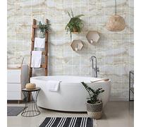 Ambiance Sticker Self-Adhesive Decorative Wall Decal Cement Tile for Bathroom and Kitchen Mabré de Los Vinos - Pack of 60 Stickers of 15 x 15 cm