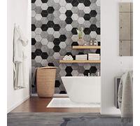 Ambiance Sticker Self-Adhesive Decorative Wall Decal Cement Tile for Bathroom and Kitchen Marbre D'Antan - Pack of 28 Stickers of 10 x 9 cm