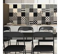 Ambiance Sticker Self-Adhesive Decorative Wall Decal Cement Tile for Bathroom and Kitchen Norvégien - Pack of 9 Stickers of 10 x 10 cm
