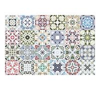 Ambiance Sticker Self-Adhesive Decorative Wall Decal Cement Tile for Bathroom and Kitchen Ornements Anciens - Pack of 24 Stickers of 15 x 15 cm