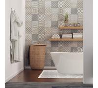 Ambiance Sticker Self-Adhesive Decorative Wall Decal Cement Tile for Bathroom and Kitchen Samtida - Pack of 9 Stickers of 10 x 10 cm