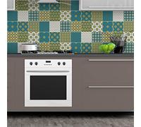 Ambiance Sticker Self-Adhesive Decorative Wall Decal Cement Tile for Bathroom and Kitchen Suèdois - Pack of 9 Stickers of 20 x 20 cm