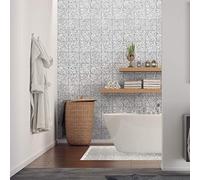 Ambiance Sticker Self-Adhesive Decorative Wall Decal Cement Tile for Bathroom and Kitchen Terrazzo - Pack of 9 Stickers of 15 x15 cm