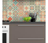 Ambiance Sticker Self-Adhesive Decorative Wall Decal Cement Tile for Bathroom and Kitchen Vérone - Pack of 9 Stickers of 20 x 20 cm