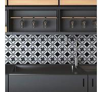 Ambiance Sticker Self-Adhesive Decorative Wall Decal Cement Tile for Bathroom and Kitchen Zepetina - Pack of 9 Stickers of 15 x15 cm