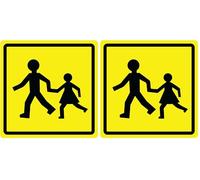 Ambiance Sticker Self-Adhesive Sticker for Car, Bus, Car, Transport for Children, Truck, School - H15 x L15 cm (Pack of 2)