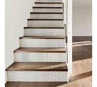 Ambiance Sticker Stair Tile Stickers, Vinyl, Thorvald, 2 bandes de 15 x 105 cm