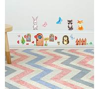 Ambiance Stickers Adorable Animals Wall Decals, DIY Home Decor, Peel and Stick Removable Stickers, Waterproof and Self Adhesive Wall Art - 10 x 30 CM