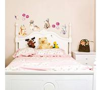 Ambiance Stickers Adorable Forest Animals Wall Decals, DIY Home Decor, Peel and Stick Removable Stickers, Waterproof and Self Adhesive Wall Art - 30 x 30 cm