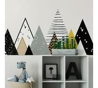 Ambiance Stickers Scandinavian Chapka Mountains Wall Decals, DIY Home Decor, Peel and Stick Removable Stickers, Waterproof and Self Adhesive Wall Art - H95 x L360 CM