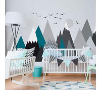 Ambiance Stickers Scandinavian Nordic Mountains Wall Decals, DIY Home Decor, Peel and Stick Removable Stickers, Waterproof and Self Adhesive Wall Art - H60 x L115 CM