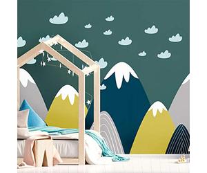 Ambiance Stickers Scandinavian Nordic Mountains Wall Decals, DIY Home Decor, Peel and Stick Removable Stickers, Waterproof and Self Adhesive Wall Art - H70 x L130 CM