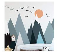 Ambiance Stickers Scandinavian Parka Mountains Wall Decals, DIY Home Decor, Peel and Stick Removable Stickers, Waterproof and Self Adhesive Wall Art - H75 x L150 CM