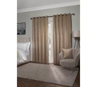 Ambiance Thermal Blackout Eyelet Curtains 3D Embossed Taupe Curtains With Reflective Reverse Weave - Width 46" x Drop 72" (117 x 183cm) - Emma Barclay