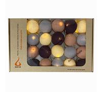 Ambient Ball Fairy Lights - London Fog - 20 LED - Beautifully Crafted | Hand-spun cotton balls soften and diffuse light, creating the glow of Ambient Balls. Made by Blaze On for over 25 years.