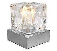 Ambient Glass Ice Cube Touch Dimmable Table Lamp Chrome Brush Satin Base with G9 Bulb M0112