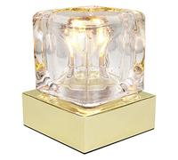 Ambient Glass Ice Cube Touch Dimmable Table Lamp Gold Base with G9 Bulb M0110