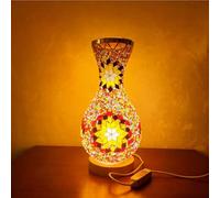 Ambient Plug-in Turkish Table Lamp - Wood Base USB Power Can Hold Water for Bedside Reading Enhancing Window Sill Decor or Creating a Calming Home Office Vase Light（5.11in*11in）