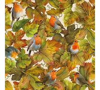 Ambiente 20 Count Birds in Autumn Leaves Napkin, 3-Ply, Colourful, Paper, 33 x 33 cm, Disposable