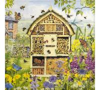 AMBIENTE 20 Napkins House, Garden & Nature Bee Hotel Table Decoration Paper Napkins with Motif Also for Decoupage and Decoupage 33 x 33 cm
