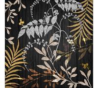 Ambiente 20-Pack 3-Ply Disposable Napkin, Gold, Black, 33 x 33 cm, Paper, Autumn Leaves Theme, Table Decoration, Party, Decoupage Craft