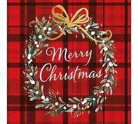 Ambiente 3 Ply Paper Napkins Christmas Plaid Red