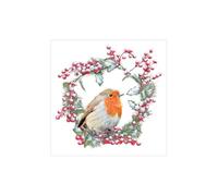 Ambiente 3 Ply Paper Napkins Christmas Robin In Wreath