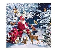 Ambiente 3 Ply Paper Napkins Santa on a Bench