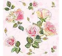 Ambiente - 3-Ply Printed Paper Napkins, Pack of 20, Rosie Rose