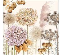 20 Napkins Flowers Beautiful Dried Flowers Table Decoration Paper Napkins with Motif Also for Decoupage and Decoupage 33 x 33 cm