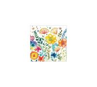 20 Napkins Flowers Modern Colourful Spring Meadow Table Decoration Paper Napkins with Motif Also for Decoupage and Decoupage 33 x 33 cm