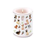 Ambiente Christmas 3" Pillar Candle 12cm Tall - Christmas Dogs